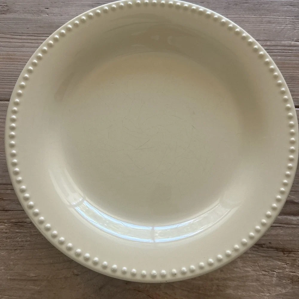 Lot Of 6 Pottery Barn Emma Beaded Stoneware 11 1/4